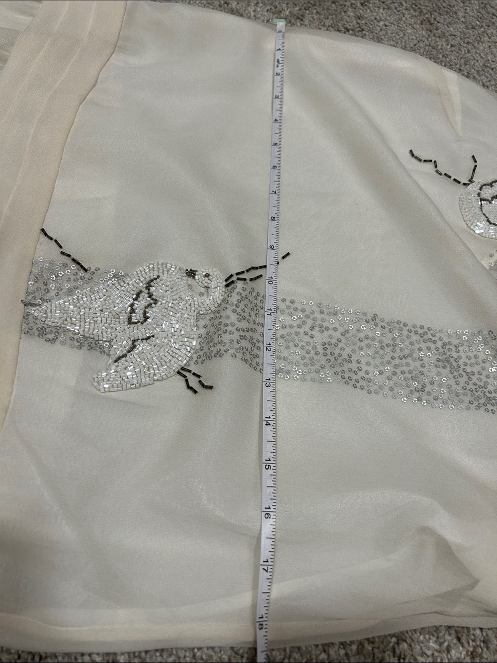 Paul & Joe Sister - Elegant Cream flapper style Dress beaded swans Silk - Picture 14 of 15